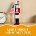 thumbnail image 3 of HONITANO 1Set 4th of July Nutcracker Figurines Multi Colored 38x9x8in Wooden Soldier Statue for Independence Day, 3 of 8
