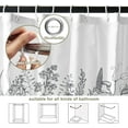 thumbnail image 4 of Flower Shower Curtain Black and White Floral Set for Bathroom Minimalist Fabric Bath Curtain with Hooks (72"x72) Add a Classic and Refined Touch to Your Bathroom, 4 of 6
