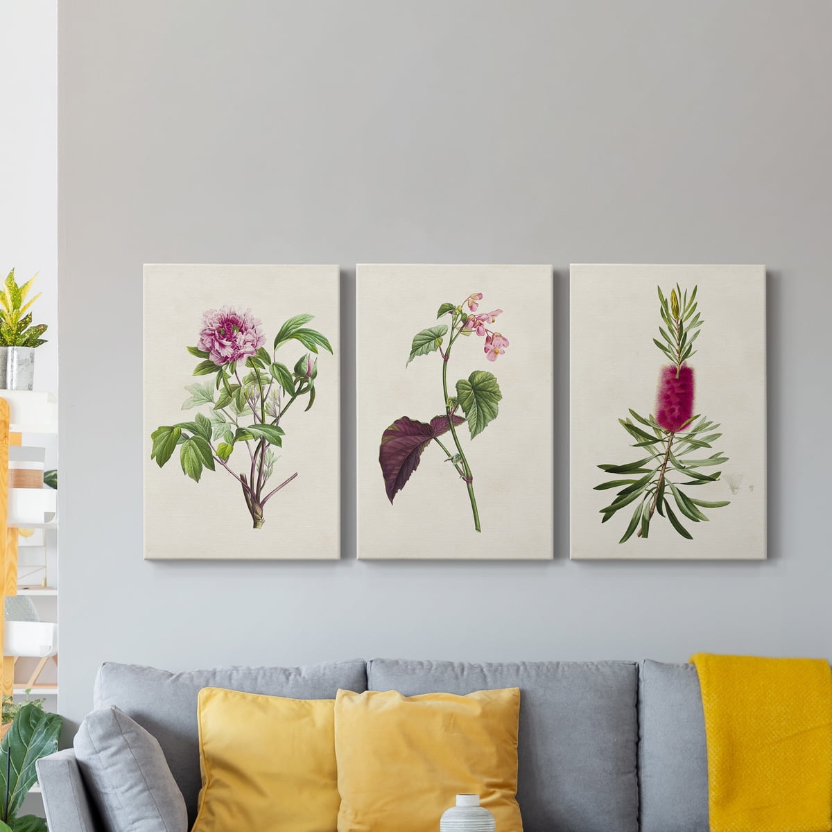 Pretty Pink Botanicals V Premium Gallery Wrapped Canvas - Ready to Hang - 18 x 27 Each