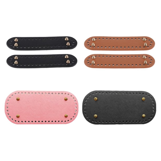 6x bolso de hombro tejido a mano, alfombrilla inferior para uñas, bolsa tejida DIY, accesorios para hacer bolsas Base negro rosa Hugo Inserción inferior del totalizador