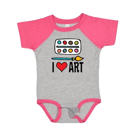 

Inktastic Painting I Love Art Boys or Girls Baby Bodysuit