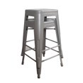 thumbnail image 3 of AmeriHome 2 Piece 24-inch Silver Finish Metal Backless Bar Stools, 3 of 5