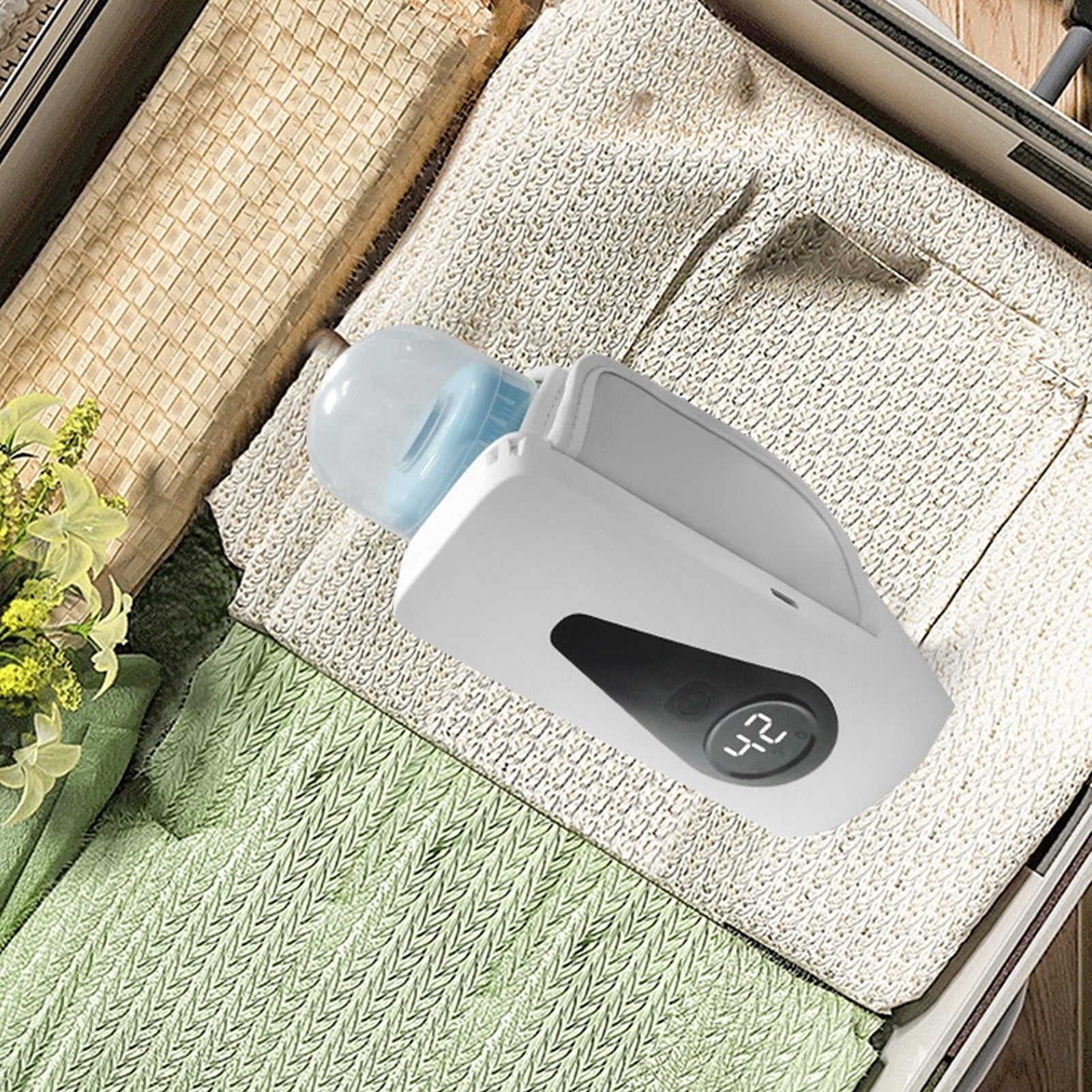 Yajisi Portable Baby Bottle Warmer Constant Temperature Fast Charging Insulation Cover for Home Travel Stroller Organizer Accessory with 4000mAh Battery