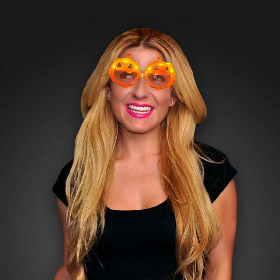 FlashingBlinkyLights Light Up Orange Pumpkin Shades for Halloween