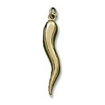Brilliance Fine Jewelry 14 KT Yellow Gold Italian Horn Pendant