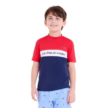 U.S. Polo Assn. Boys Short Sleeve Rashguard, Sizes 4-18