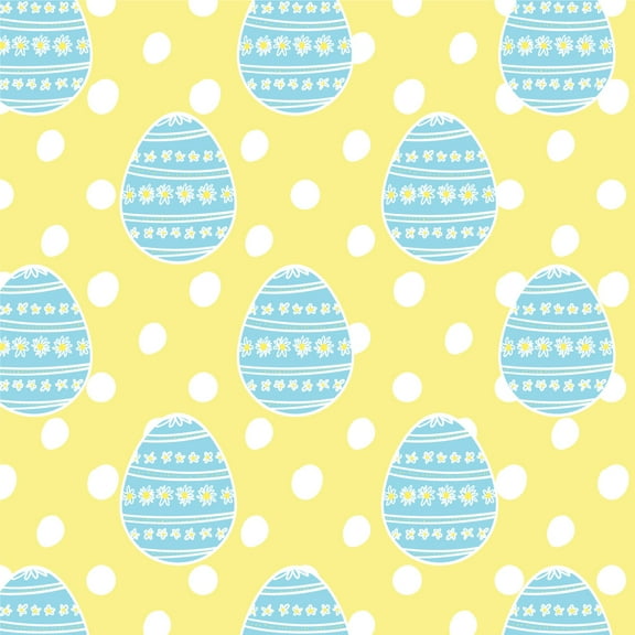 Cute Blue Easter Egg with Daisies Premium Roll Gift Wrap Wrapping Paper