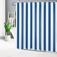 thumbnail image 2 of Blue and White Striped Fabric Shower Curtain for Bathroom with 12 Hooks, Vertical Stripe Geometric Shower Curtains for Bathroom, Modern Farmhouse Chic Style Bathroom Shower Curtains, 72x72 Inch, 2 of 6
