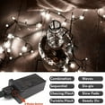 thumbnail image 4 of JUNWELL65ft 200 LED Twinkle Christmas String Lights  Plug in Outdoor Indoor Fairy Lights for Christmas Tree  Patio  Garden  Party  Wedding Decorations(Warm White), 4 of 7