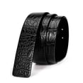 thumbnail image 6 of Catelles Men's Genuine Leather Black Crocodile Pattern Belt (Without Buckle), Wear-Resistant, Casual and Business, Gift Box Packaging&For waist 42in Width 1.38in(3.5cm), 6 of 8