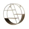 thumbnail image 4 of Rongfmy Floating Shelf Display Rack Round Wall Mounted Geometric Decorative Decor Organizer for Office Coffee Bar Bedroom Living Room Copper Color, 4 of 9