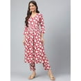 thumbnail image 4 of Janasya Women's Maroon Cotton Floral Printed Pant Set, 4 of 9