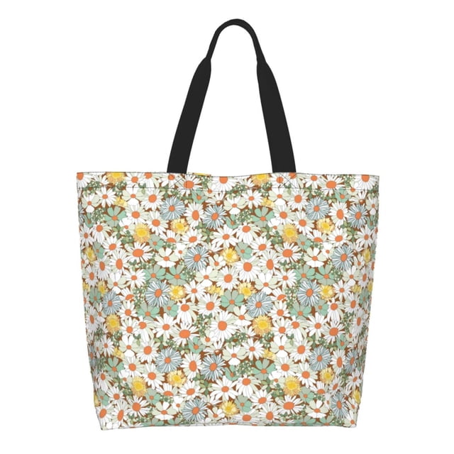 Balery Daisy Bolsa Tote Estilo Estético con Cremalleras, Bolsa de Hombro, Bolsa de Compras Grande y Plegable
