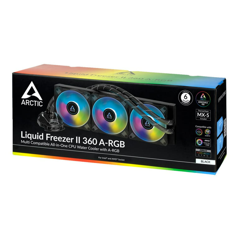  ARCTIC Liquid Freezer II 360 - Multi Compatible All-in-One CPU  AIO Water Cooler, Compatible with Intel & AMD, Efficient PWM Controlled  Pump, Fan Speed: 200-1800 RPM, LGA1700 compatible - Black : Electronics