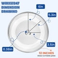 thumbnail image 4 of Plato giratorio de vidrio para microondas de 12 pulgadas para Whirlpool W10337247, 4 of 7