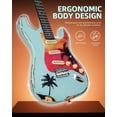thumbnail image 7 of BAHAMUT 39" Electric Guitar, Red & Blue California Coastline Relic Style, Solid Poplar Body & Canadian Maple Neck, SSS Pickups & Locking Tremolo, Unique Weathered Design for Adults & Pros, 7 of 7