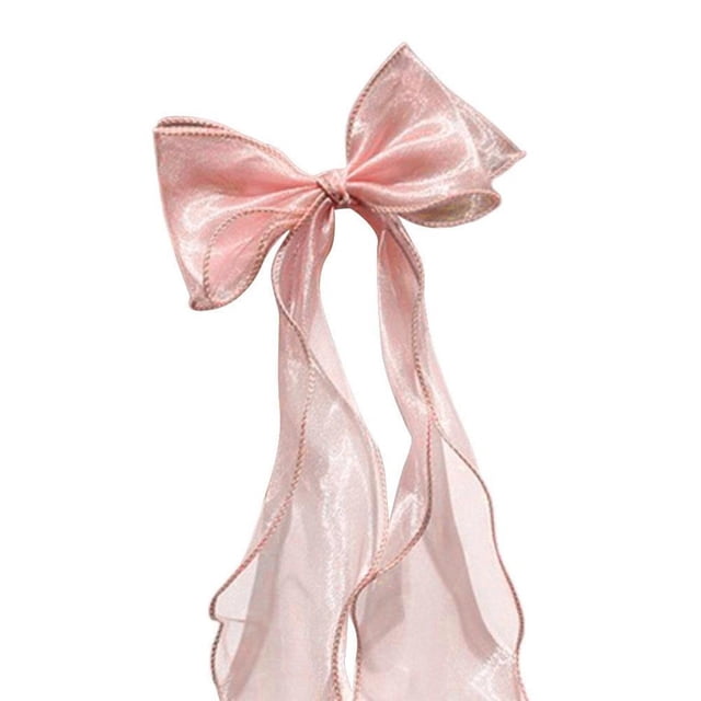 VONKY Children Cute Ribbon Lace Bow Hair Clips Pure Color Ribbon Braided Hairpin for Daily No.3