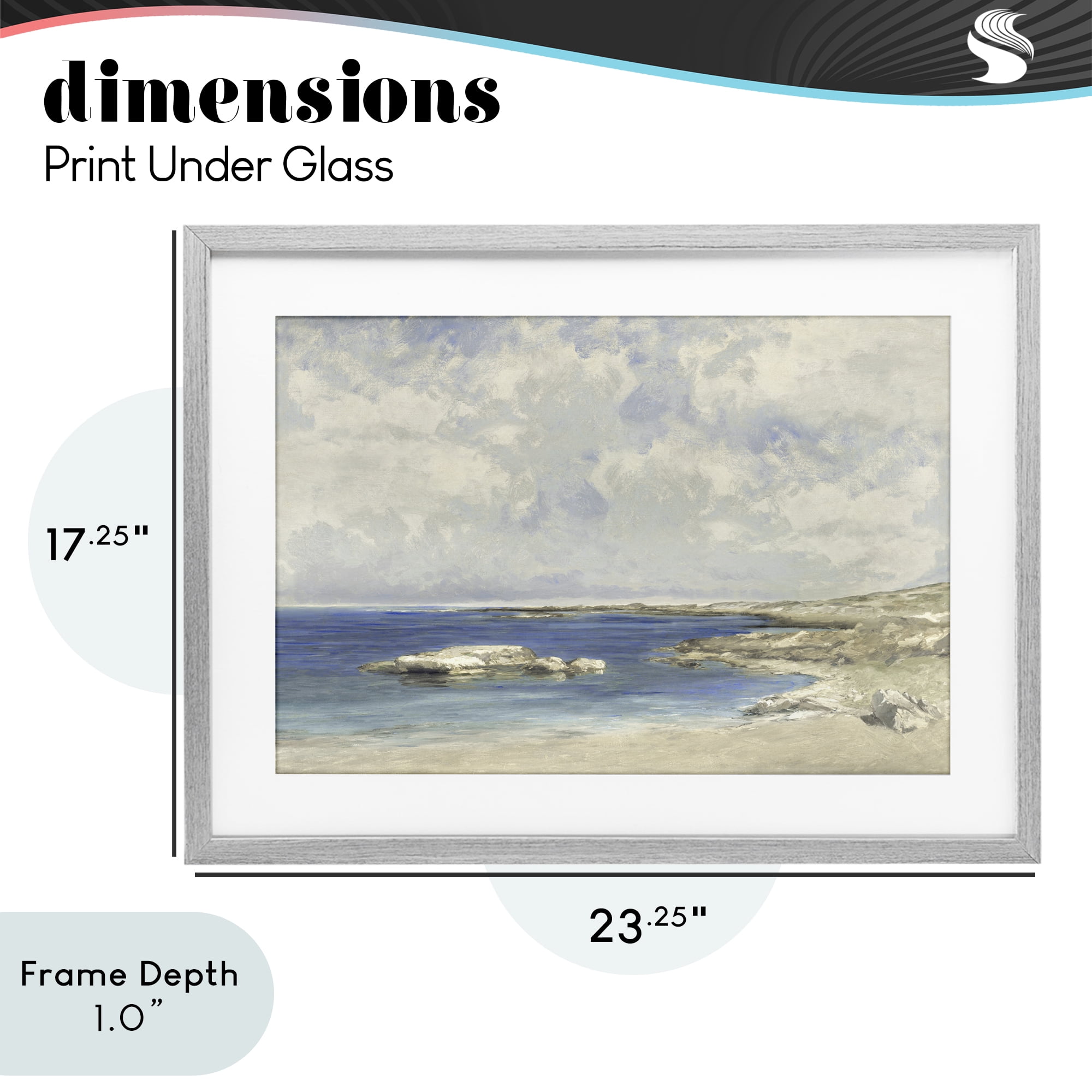Stupell Industries Pond At Morning Gray Framed Print Under Glass, design by Christy McKee