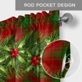 thumbnail image 6 of Christmas Farmhouse Short Window Curtain Valances, Xmas Botanical Berry Green Red Plaid Rod Pocket Kitchen Valances for Living Room Bedroom Bathroom Cafe 54" x 18", 6 of 8