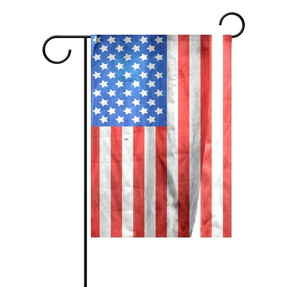 POPCreation Vintage Memorial Day Independence USA Flag Garden Flag Banner 28x40 Inch Decorative Patriotic Summer Independence 4th Welcome Flag for Anniversary Home Outdoor Garden