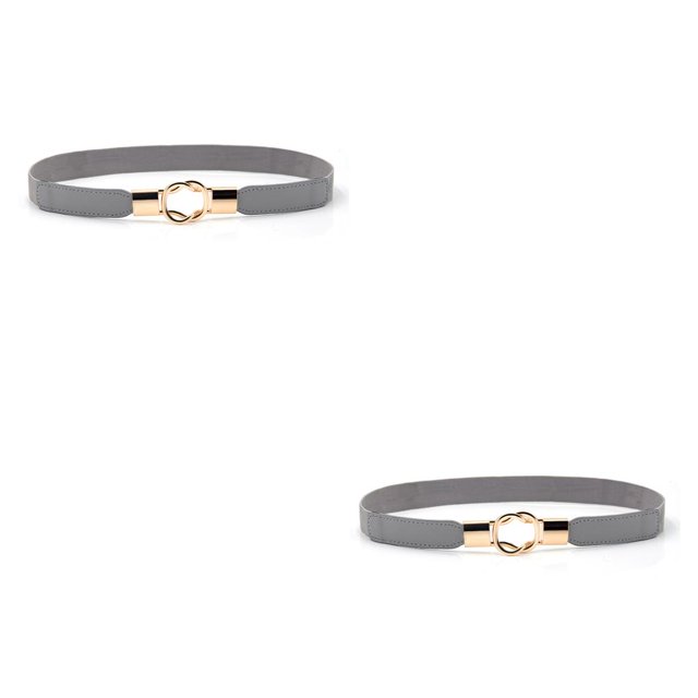 Sonducket Banda de cintura Exquisita Elástico Universal Correas de cuero dorado con hebillas Puffer Coat Cinturones de San Valentín para vestidos Gris 2piezas