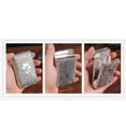 thumbnail image 5 of Tres cajas de cigarrillos de aleación abierta con una caja creativa tallada en tres lados para hombres, caja de cigarrillos ultrafina, regalo para fumar para hombres, plata, 5 of 5