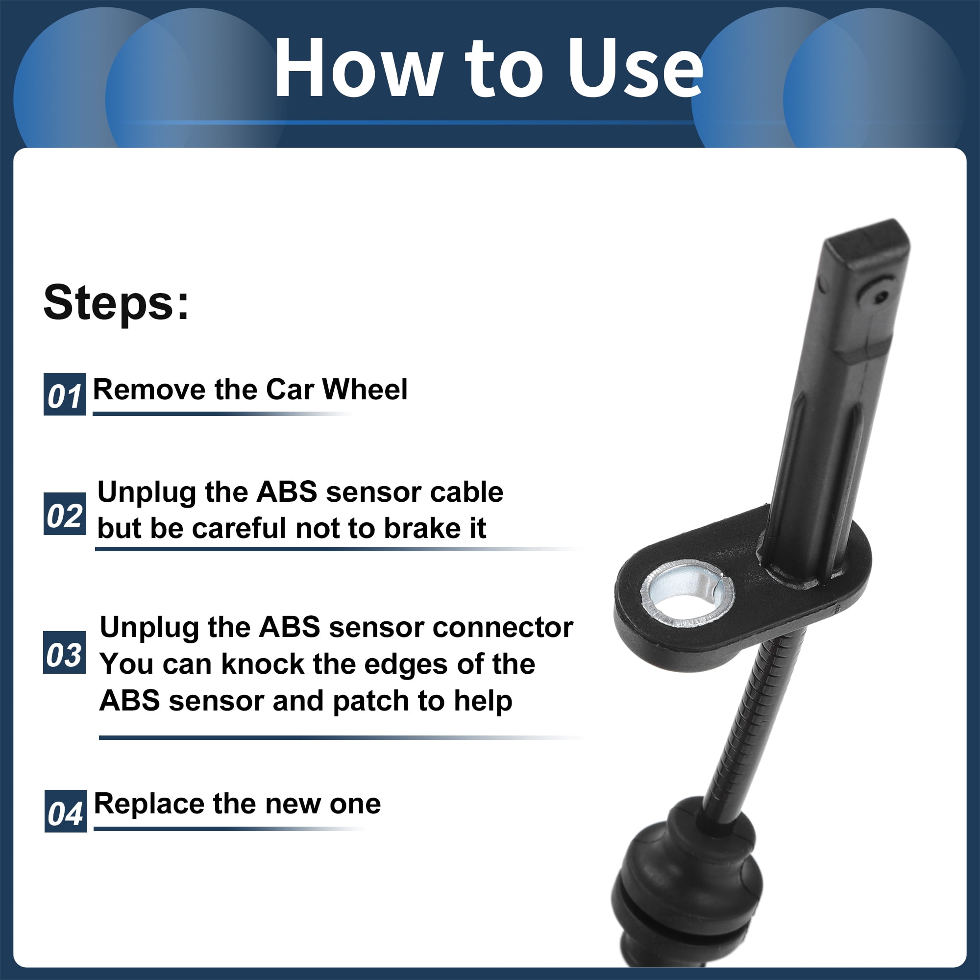 Unique Bargains ABS Wheel Speed Sensor 68141898AB for Jeep Cherokee 2014-2018