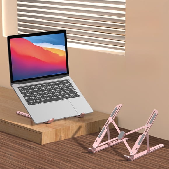 karymi Foldable Aluminum Alloy Laptop Stand with Ten Adjustable Height Levels and Rotation Ergonomic Triangle Support for Heat Dissipation and Portability Home Decor