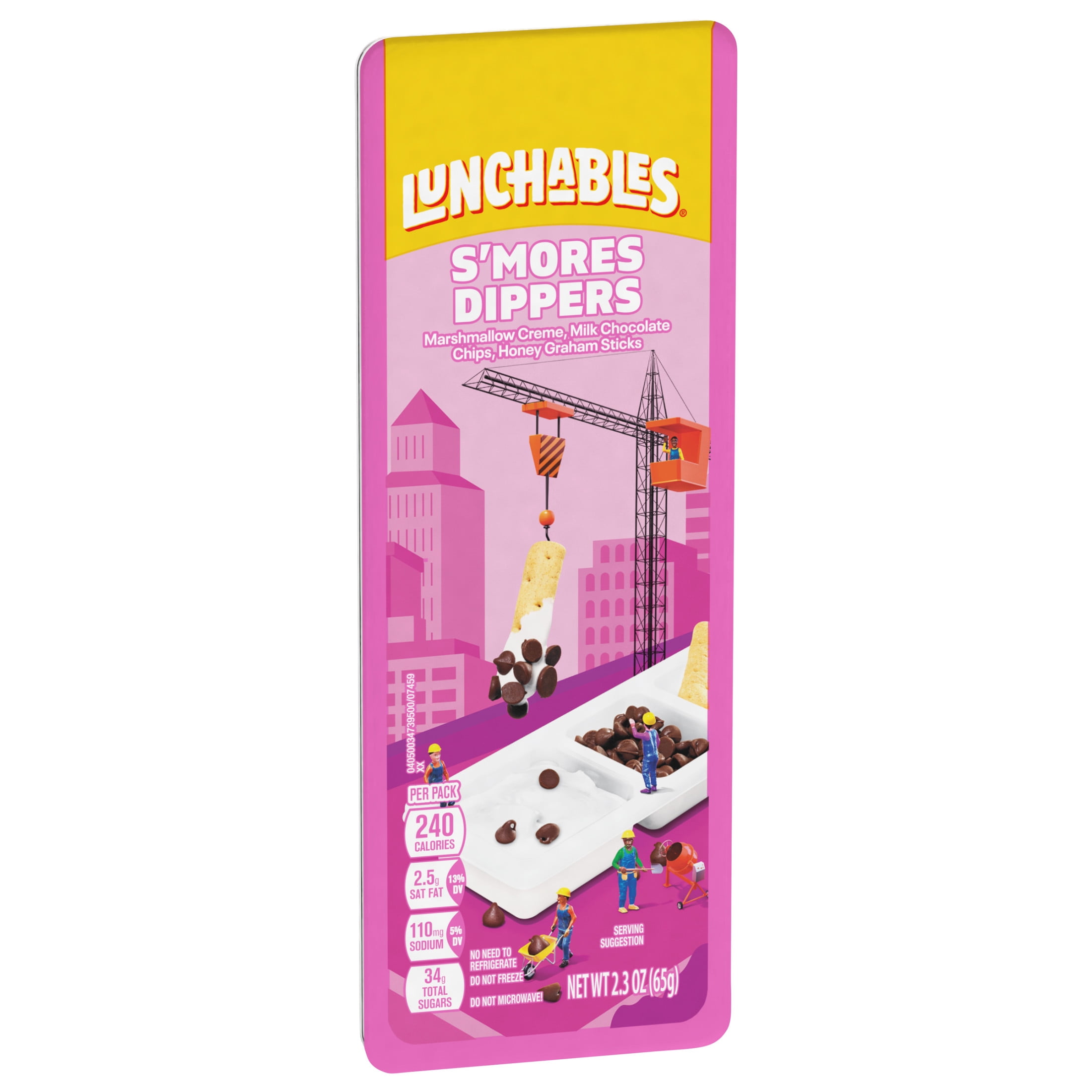 Lunchables S'mores Dippers with Marshmallow Creme, Milk Chocolate Chips and Honey Graham Sticks, 2.3 oz Tray
