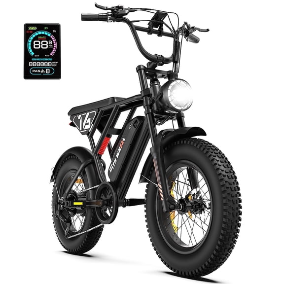 5TH WHEEL LB16 Peak 1500W Electric Mountain Bike for Adults, 48V 14.5Ah Battery, 20" × 4 Fat Tire, Front Suspension, 7-Speed, UL2849