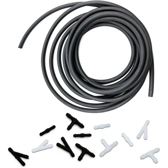 HAHADAXA Windshield Washer Hose Kit, 4 Meter Washer Fluid Hose with 12 Pcs Hose Connectors, Suitable for Most Car Windshield Washer Tubing, -Washer