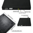 thumbnail image 3 of LNGOOR  External Portable DVD Player  CD DVD Drive Burner Reader Player for Laptop CD Burner Slim Portable Reader Recorder Black, 3 of 5