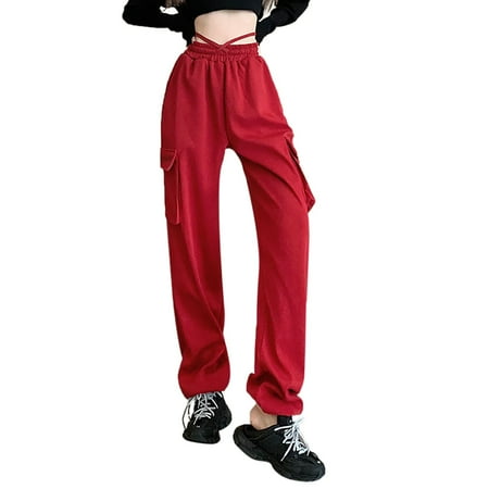 

PEASKJP Christmas Pajama Pants Women s Mid Waist Cargo Pant Elastic Waist Ruched Hiking Pants Multiple Pockets Hippie Cargo Pant Lounge Pants