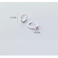 thumbnail image 2 of K-KED 925 Sterling Silver Pink/Clear Heart Crystal Hoop Sleeper Earrings-Clear, 2 of 6