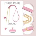 thumbnail image 2 of Universal Phone Lanyard, Adjustable Cellphone Crossbody Strap for iPhone 16, 15 and Most Smartphones, Anti-Theft Metal Phone Chain for Women Girls Party Traveling Shopping, Pink & Gold, 2 of 14