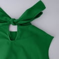 thumbnail image 6 of Miluxas Women's Sleeveless Halter Neck Blouse - Front Ruffle & Back Tie Bow Casual Tank Top Solid Flowy Shirts Ideal for Work and Daily Wear Green, 6 of 9
