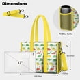 thumbnail image 5 of Teacher Tote Bag,Colorful Dinosaur Repeat Pattern Teacher Utility Tote Bag,Large Work Tote Bags for Women with Multiple Pockets,Top Zipper Closure,13.8x10.6x6.7 Inch, 5 of 5