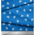 thumbnail image 3 of Soimoi Blue Cotton Duck Fabric Artistic Floral Print Fabric by the Yard 42 Inch Wide, 3 of 3