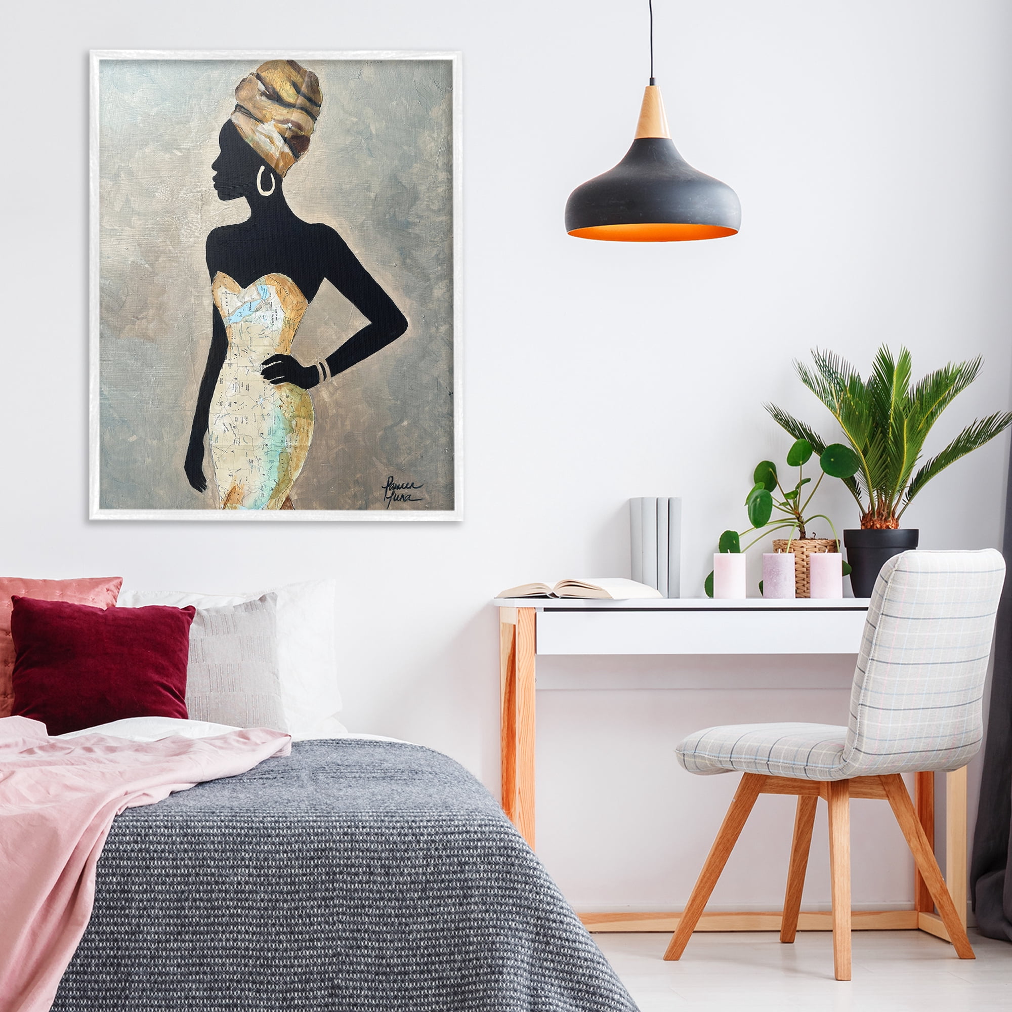 Stupell Industries Motherland Muse Fashion Portrait White Framed Giclee Art, design by Lauren Luna