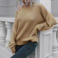thumbnail image 2 of Lilgiuy Womens Off-the-shoulder Sweater Womens Loose Autumn And Winter Long-sleeved SweaterKhaki10 Winter Fashion 2022, 2 of 5