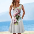 thumbnail image 2 of Vestido sin mangas informal sin mangas para mujer, vestido con cuello redondo y estampado floral de verano para la playa Pompotops ghjkhdj1612, 2 of 5