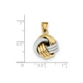 thumbnail image 2 of 14K Two-Tone Gold Charm Pendant Themed Textured Polished Love Knot, 2 of 2