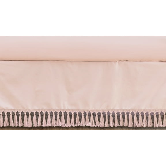 Boho Bohemian Pink Dust Ruffle Crib Skirt by Sweet Jojo Designs