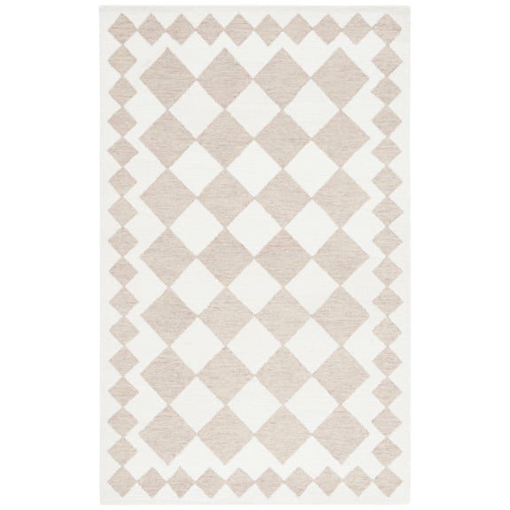 SAFAVIEH Ebony Alastar Checkered Area Rug, Beige/Ivory, 5' x 8'
