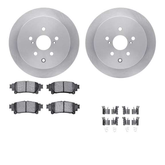 Dynamic Friction Company Rear Brake Rotors with 5000 Advanced Brake Pads includes Hardware 6512-76689
