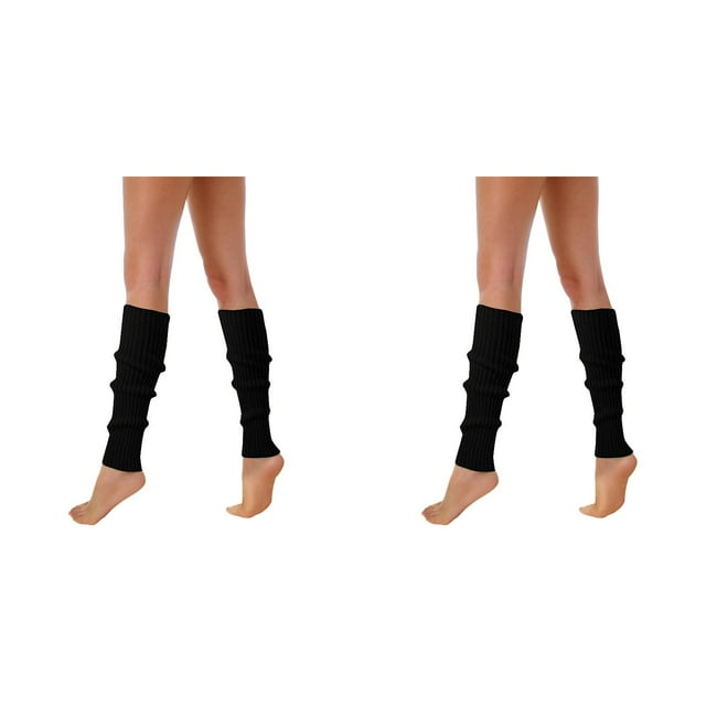 (2-Pack) Rinsvye 80S 90S Leg Warmers Mens Socks Compression for Women Neon Ribbed Baseball Socks Leg Socks Stylish Accessories Soccer Socks Men Colorful Fluorescent Wool Knitted Sock Sleeves