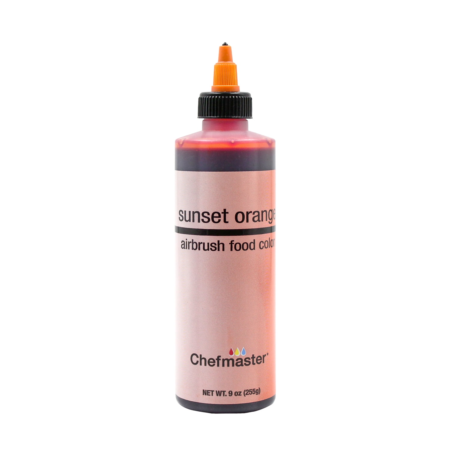 Chefmaster 9-Ounce Sunset Orange Airbrush Cake Decorating Food Color
