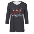 thumbnail image 3 of Women's Christmas Graphic Shirts Crewneck 3/4 Length Sleeve Casual Pullover Tee Tops Loose Soft Fit T Shirt, 3 of 3