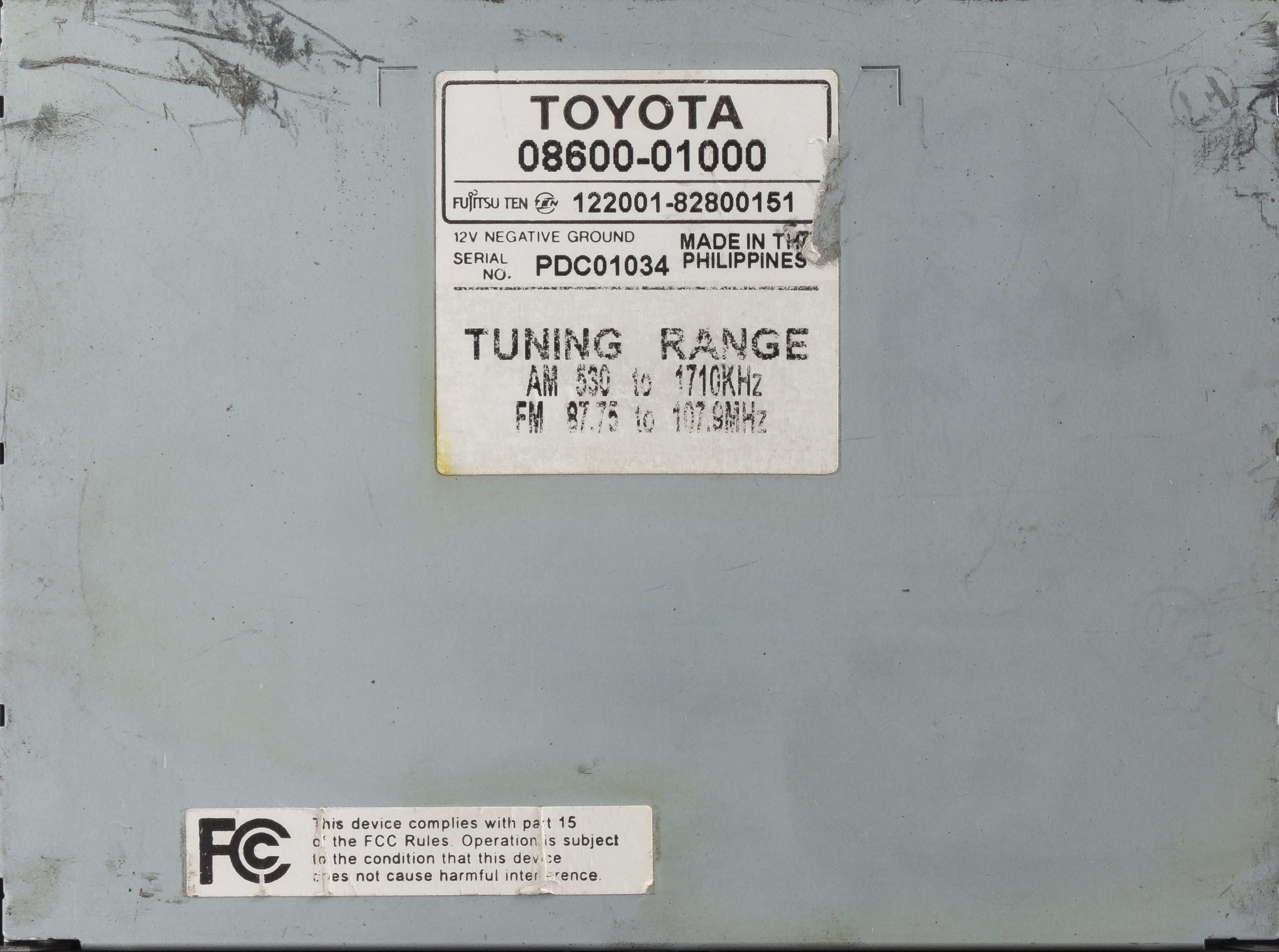 Restored 2007 Toyota Yaris AM FM Radio Single Disc CD MP3 Player 08600-01000 Option 31812 (Refurbished)