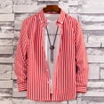 thumbnail image 3 of Button-up Shirts for Men Denim Cotton Stripe Shirt Long Sleeved Spring Fall Shirts, 3 of 3